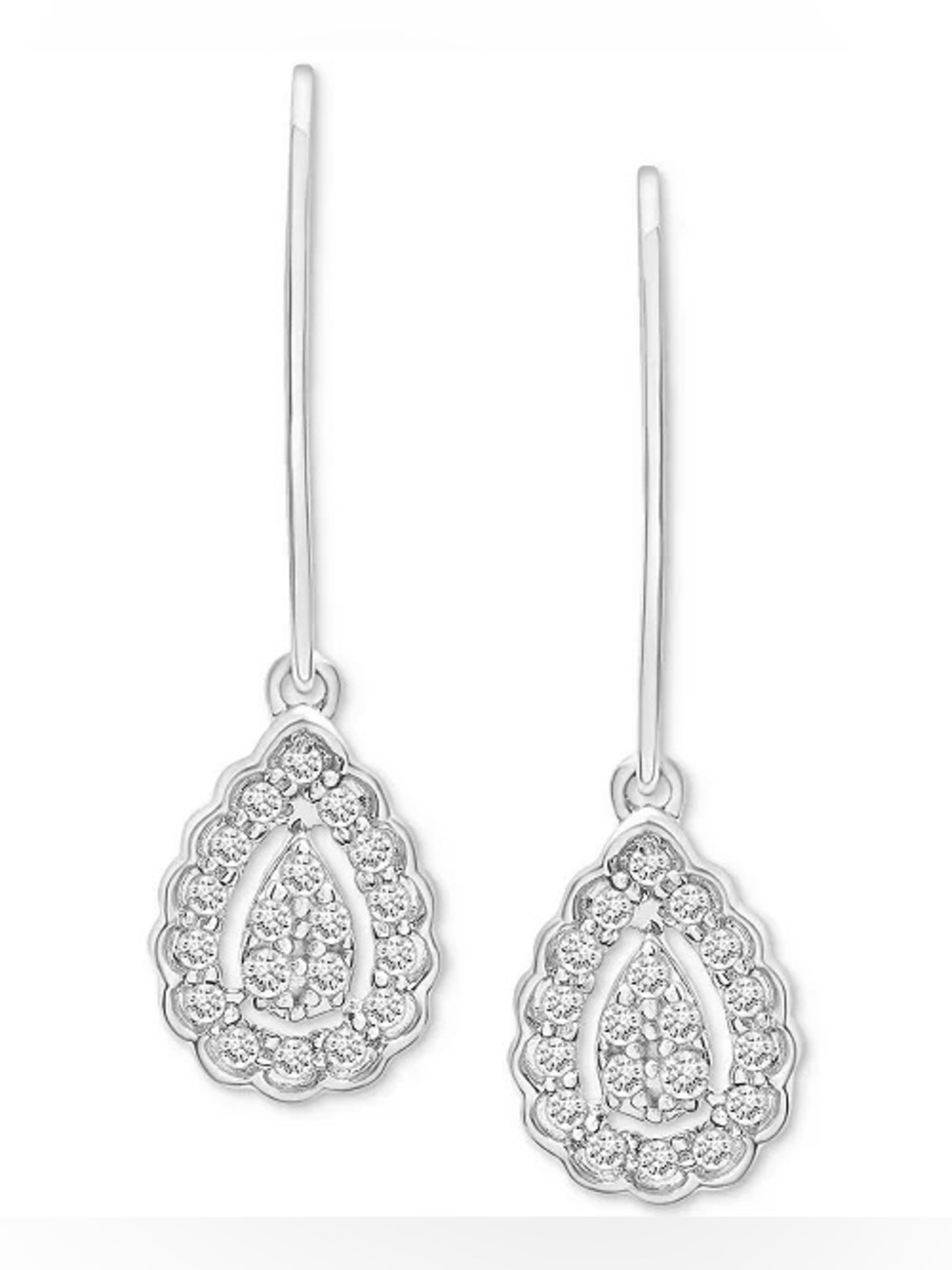 NWB DIAMOND TEARDROP HALO CLUSTER EARRINGS